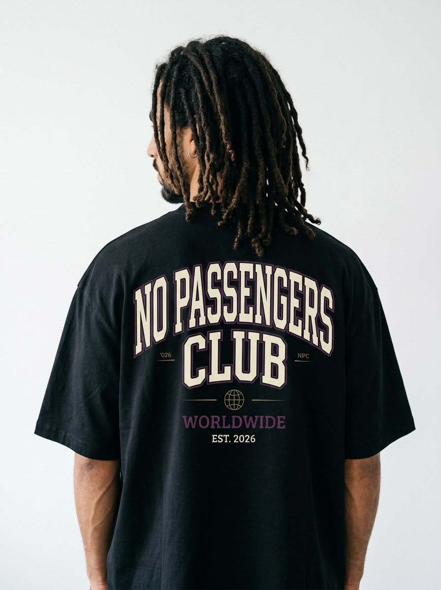 NPC UNIVERSITY Over-sized Black t-shirt