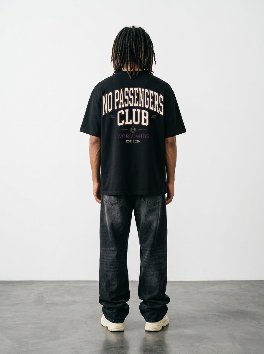NPC UNIVERSITY Over-sized Black t-shirt