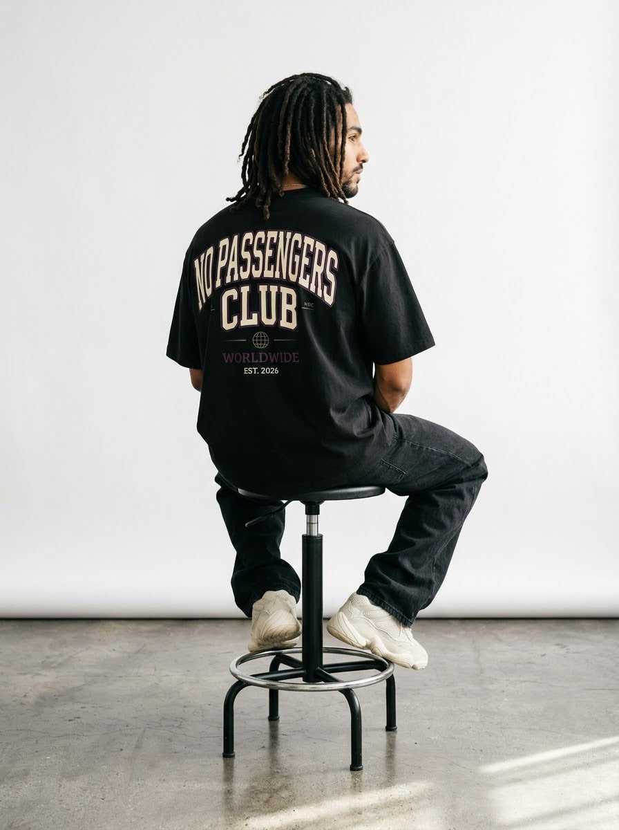 NPC UNIVERSITY Over-sized Black t-shirt