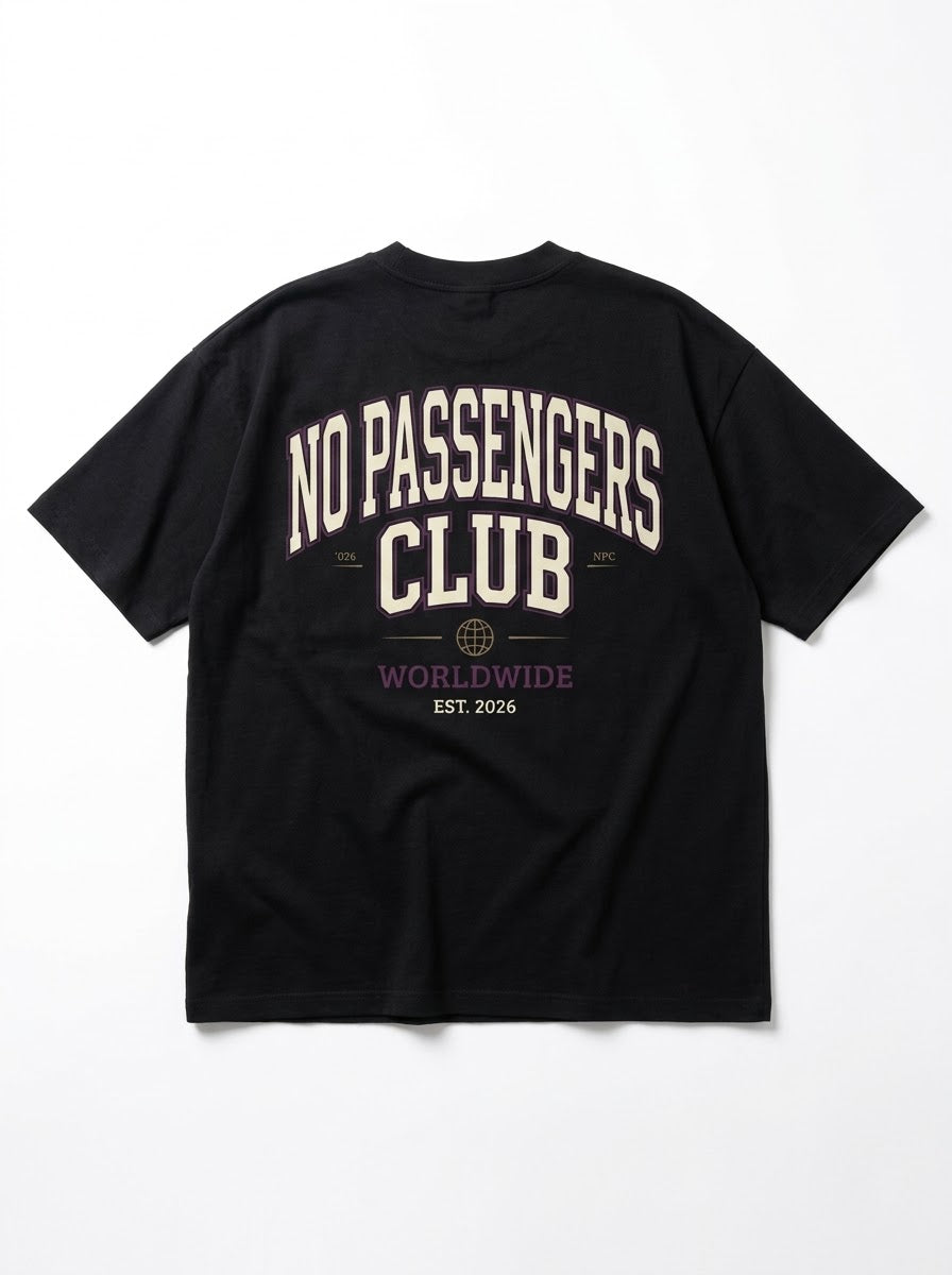 NPC UNIVERSITY Over-sized Black t-shirt