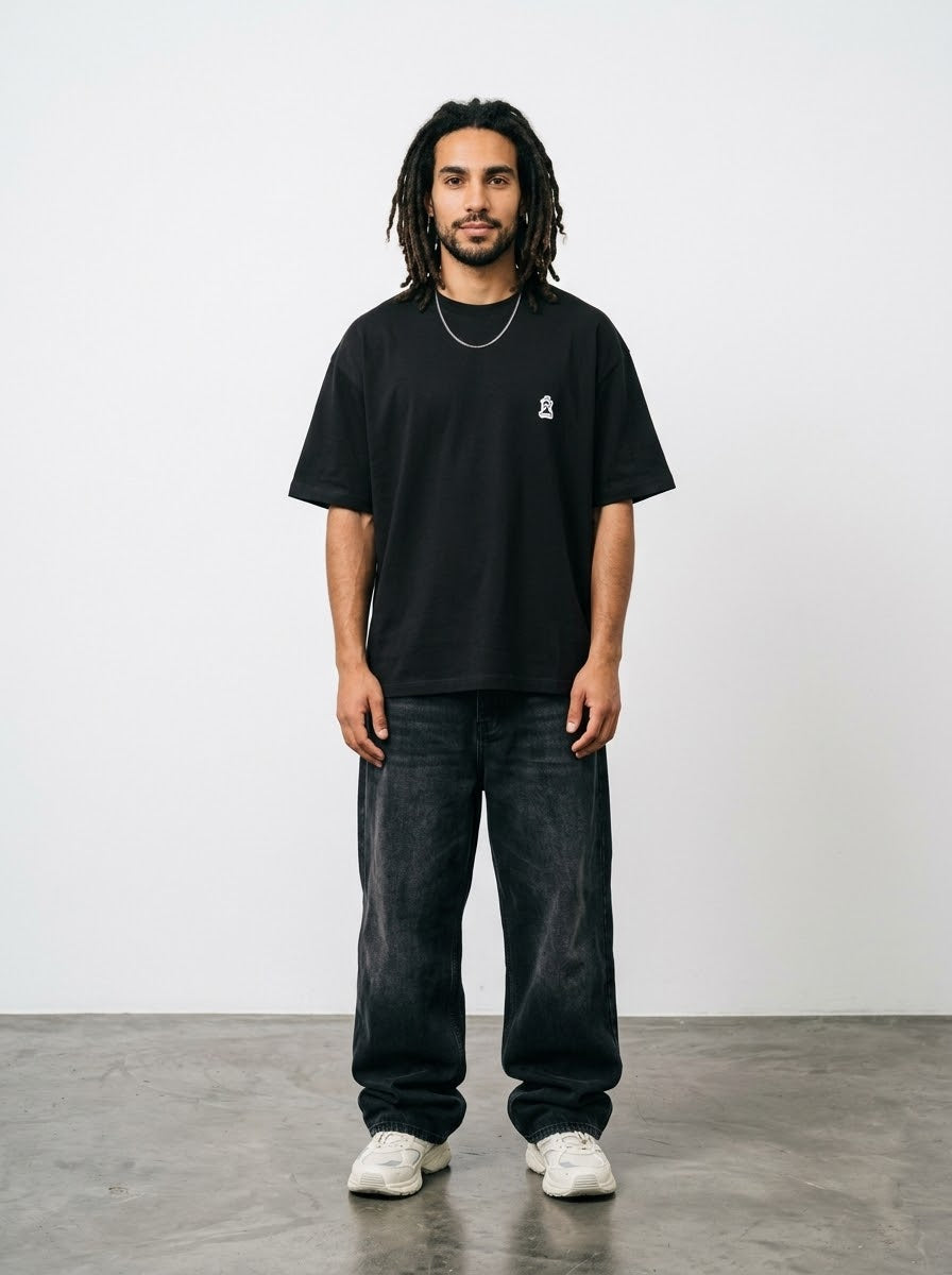 GOLDEN NPC Over-sized Black t-shirt