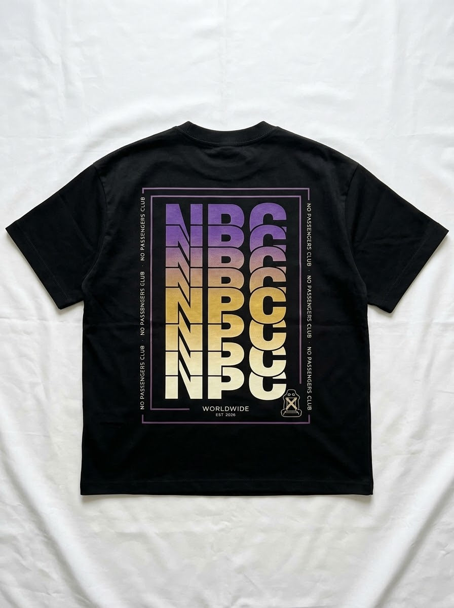 NPC ANAGRAM Over-sized Black t-shirt