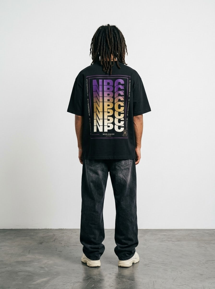 NPC ANAGRAM Over-sized Black t-shirt