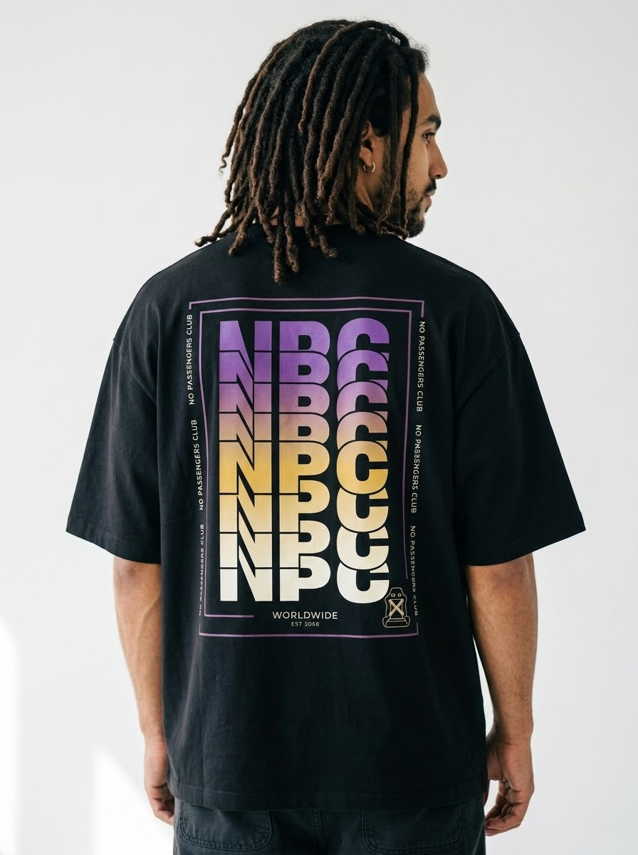 NPC ANAGRAM Over-sized Black t-shirt