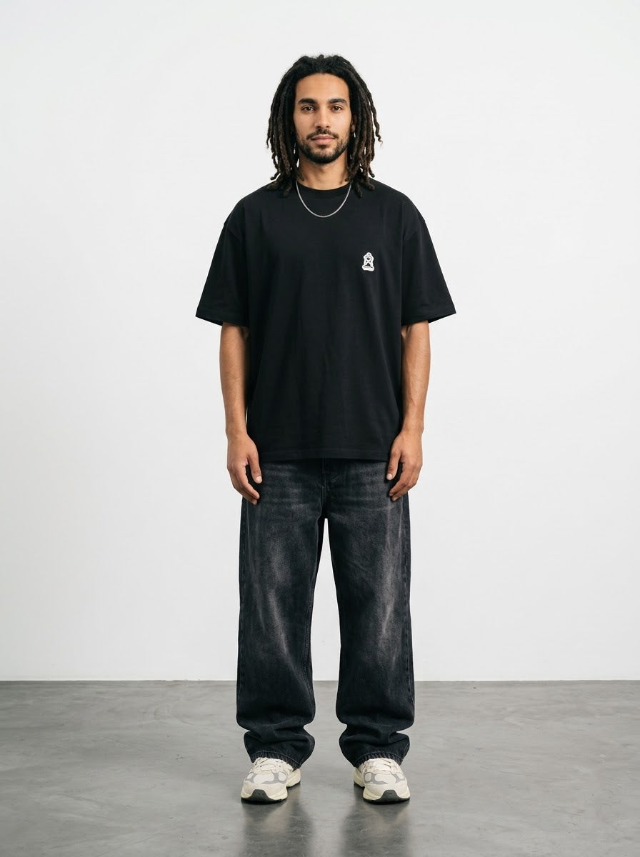 NO PASSENGERS CROSS Over-sized Black t-shirt