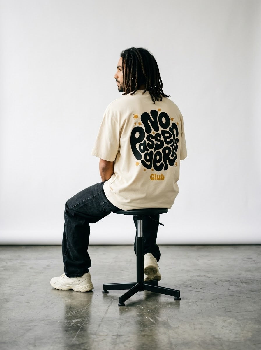 CLOUDY NO PASSENGERS Oversized T-Shirt