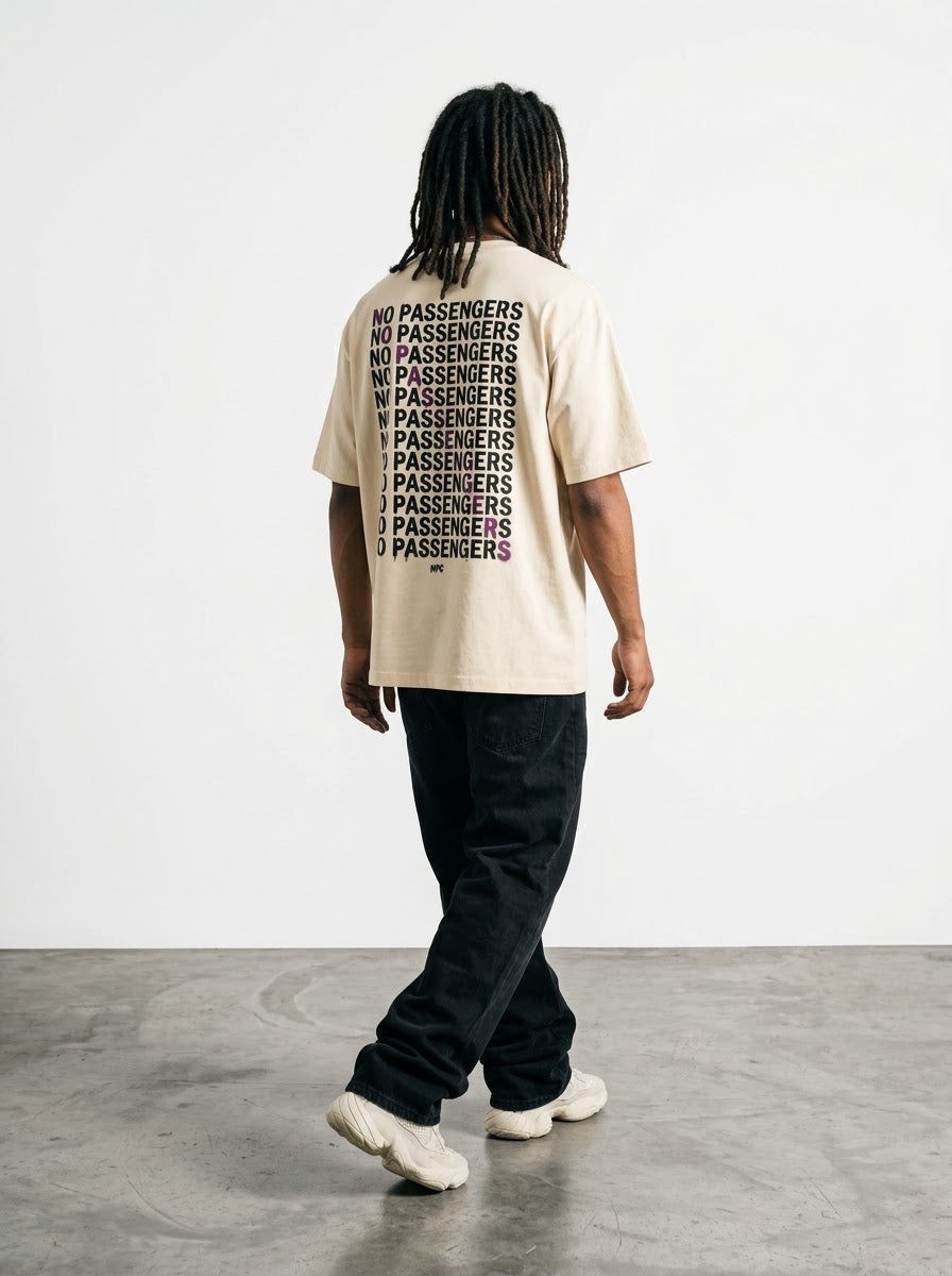 NO PASSENGERS CROSS Oversized T-Shirt