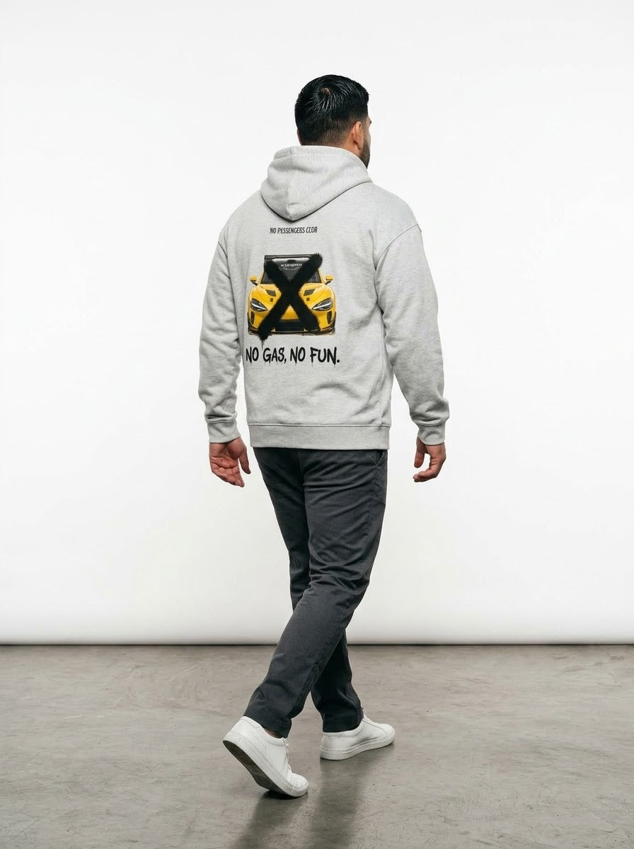 SU7 NO FUN™ Relaxed Grey Hoodie