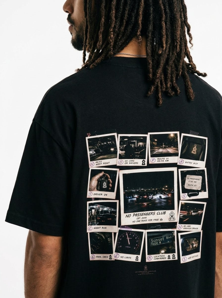 EVIDENCES PHOTOS Oversized Black T-shirt