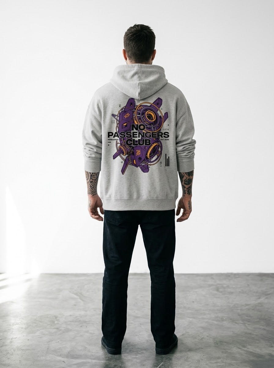 CYBER NPC Relaxed Grey Hoodie