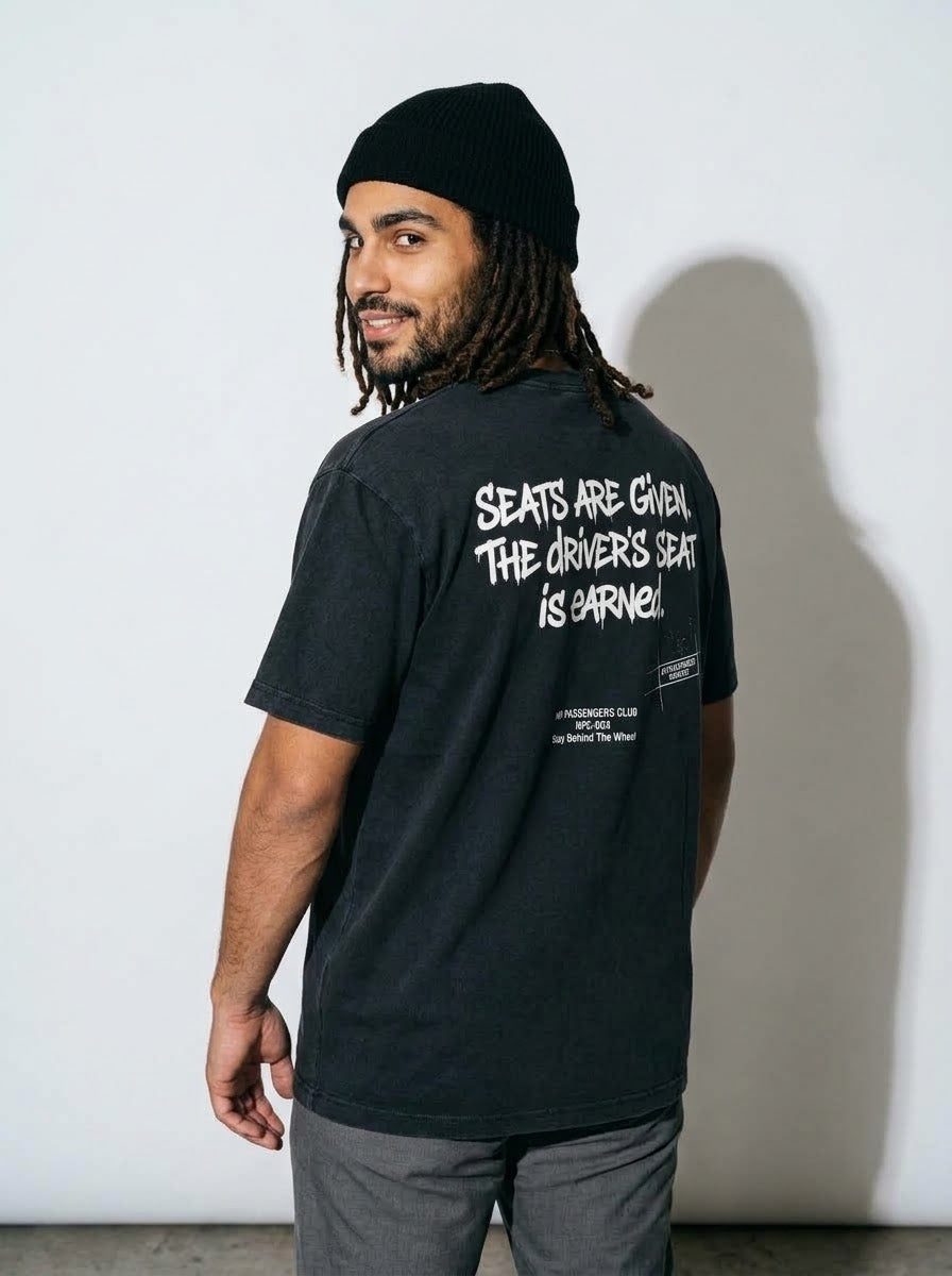 SEATS ARE GIVEN Oversized Black T-shirt