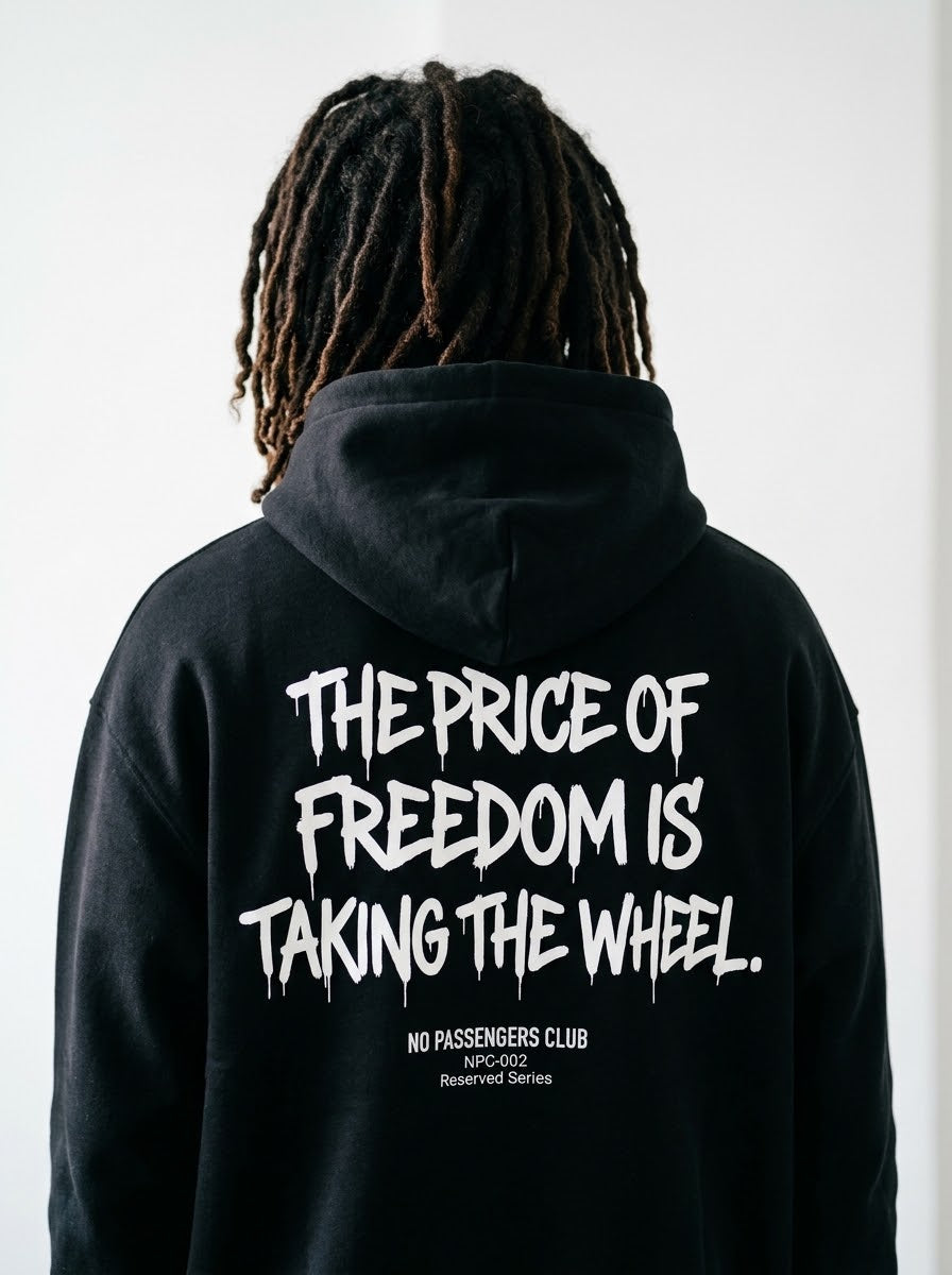 PRICE OF FREEDOM Relaxed Black Hoodie