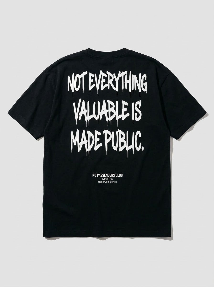 NOT EVERYTHING VALUABLE Oversized Black T-shirt