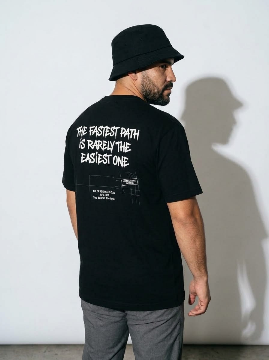 THE FASTEST PATH Oversized Black T-shirt