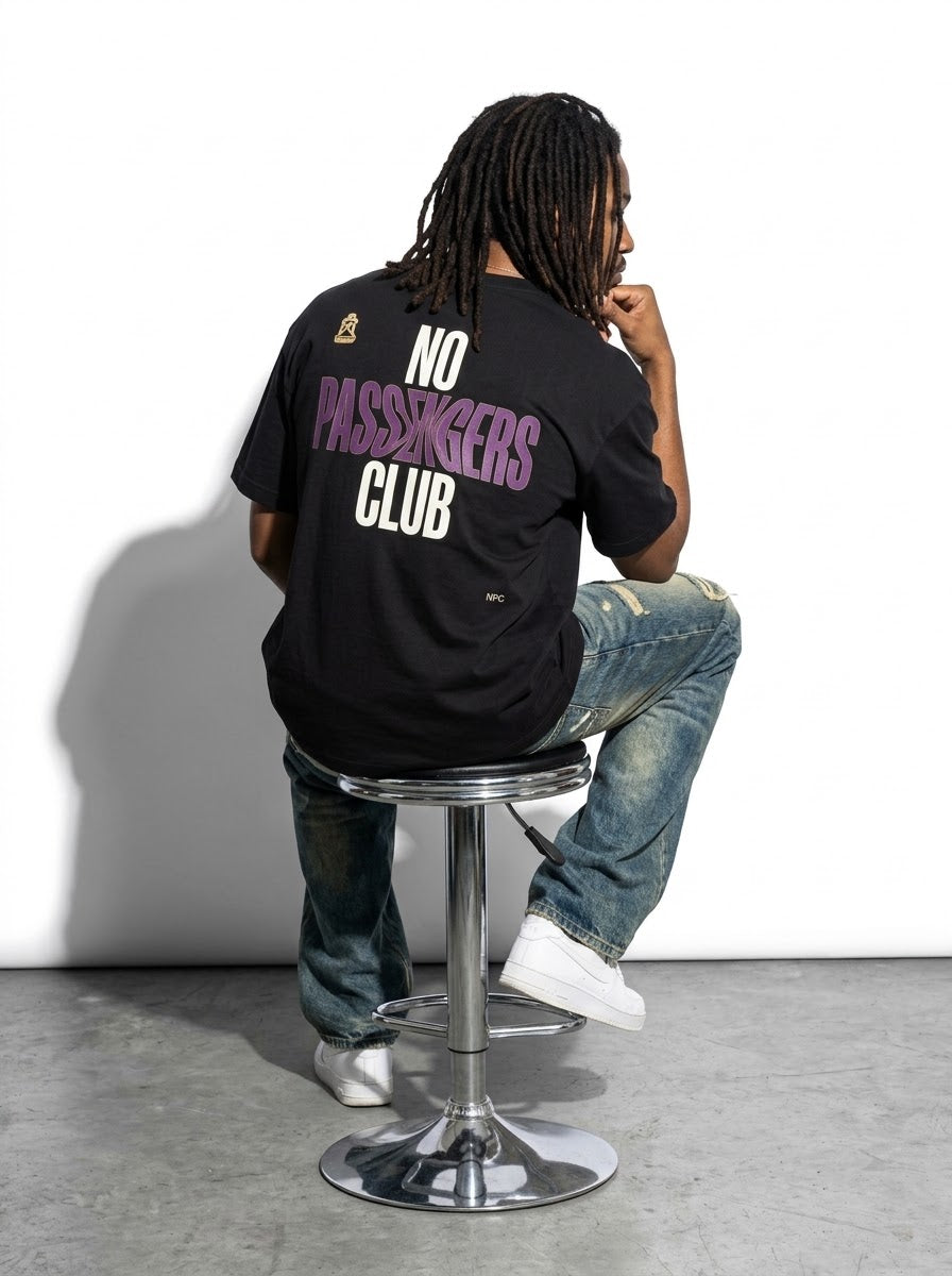 VOID NO PASSENGERS Oversized Black T-shirt