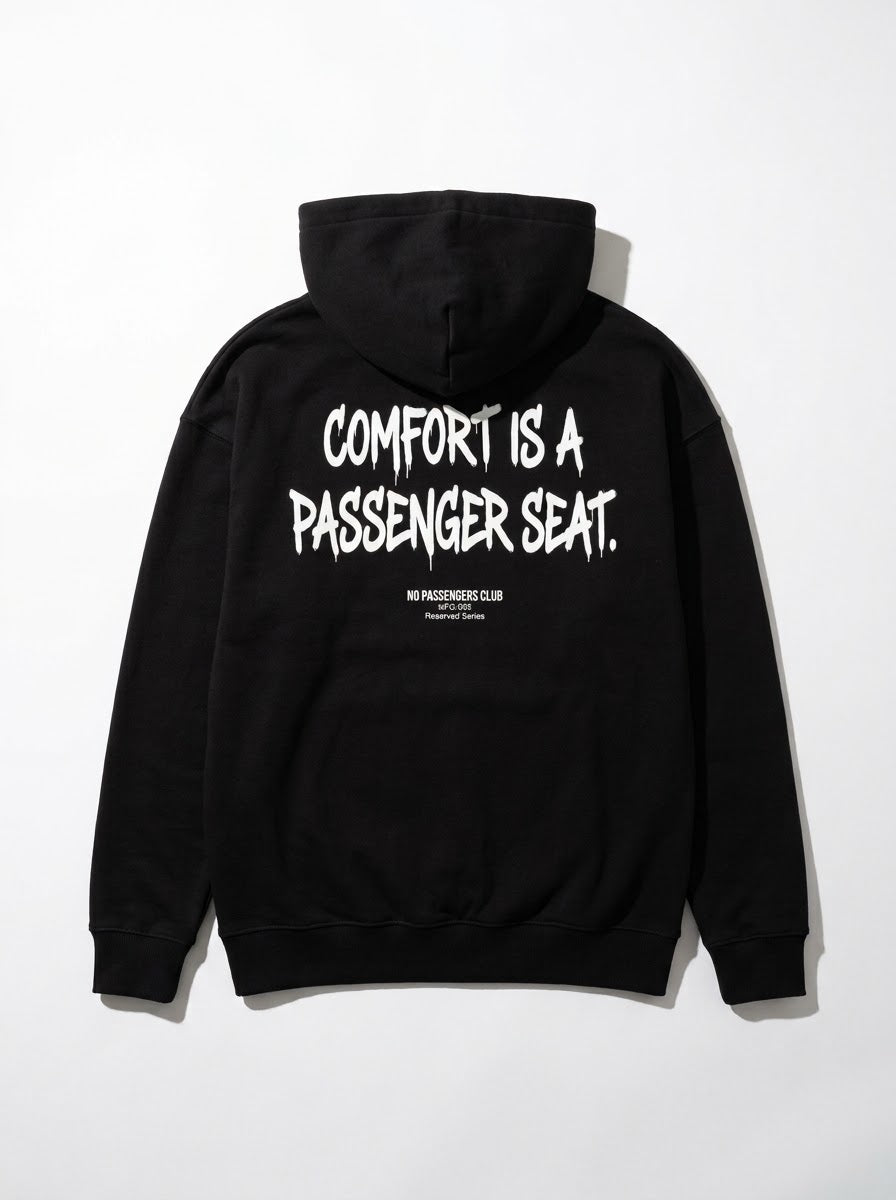 PASSENGER SEAT Relaxed Black Hoodie