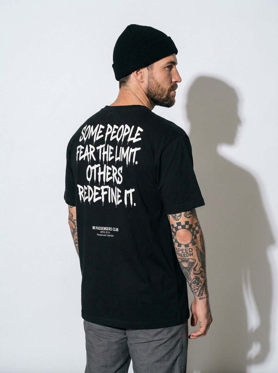 FEAR THE LIMIT Oversized Black T-shirt