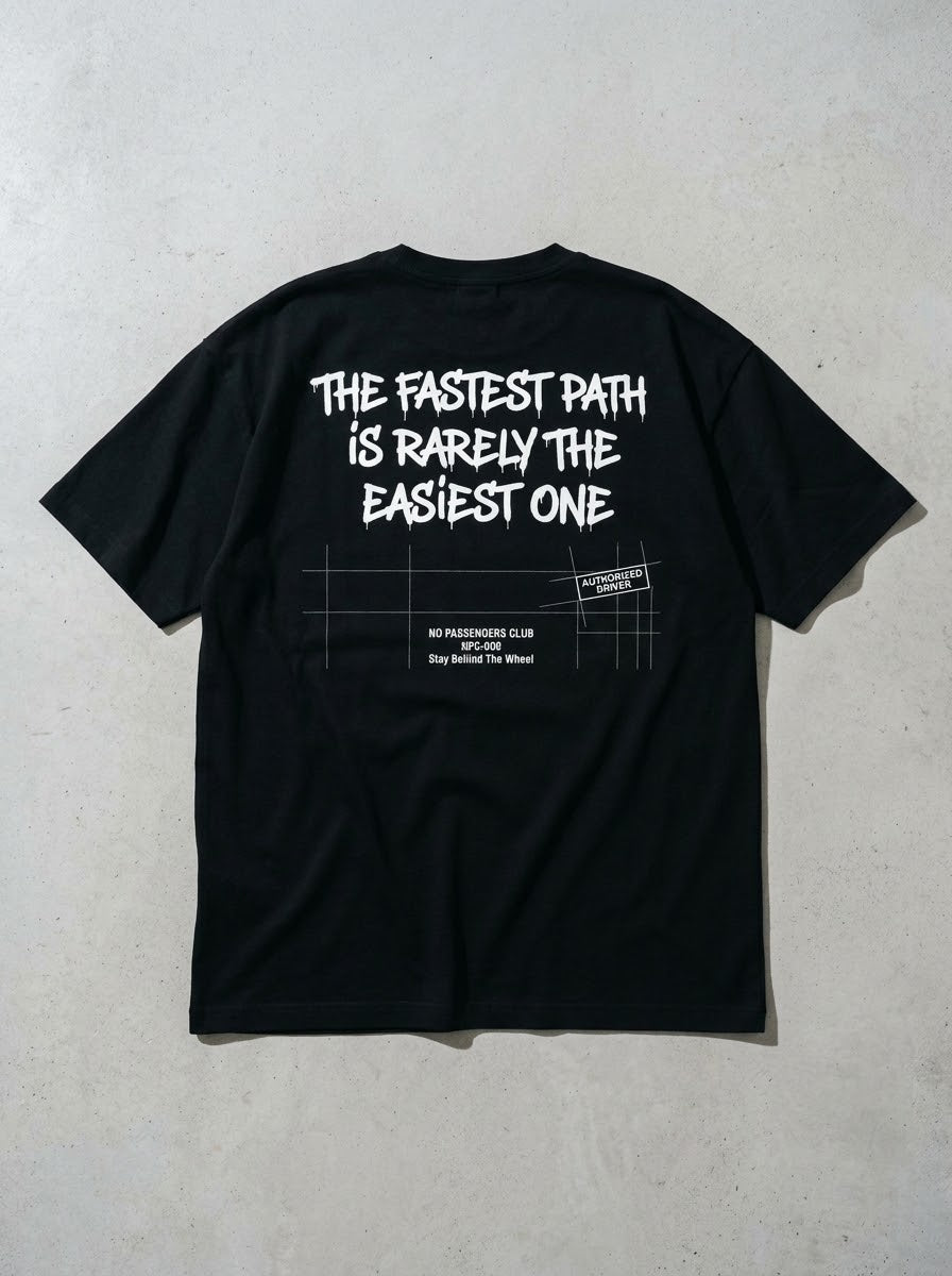 THE FASTEST PATH Oversized Black T-shirt