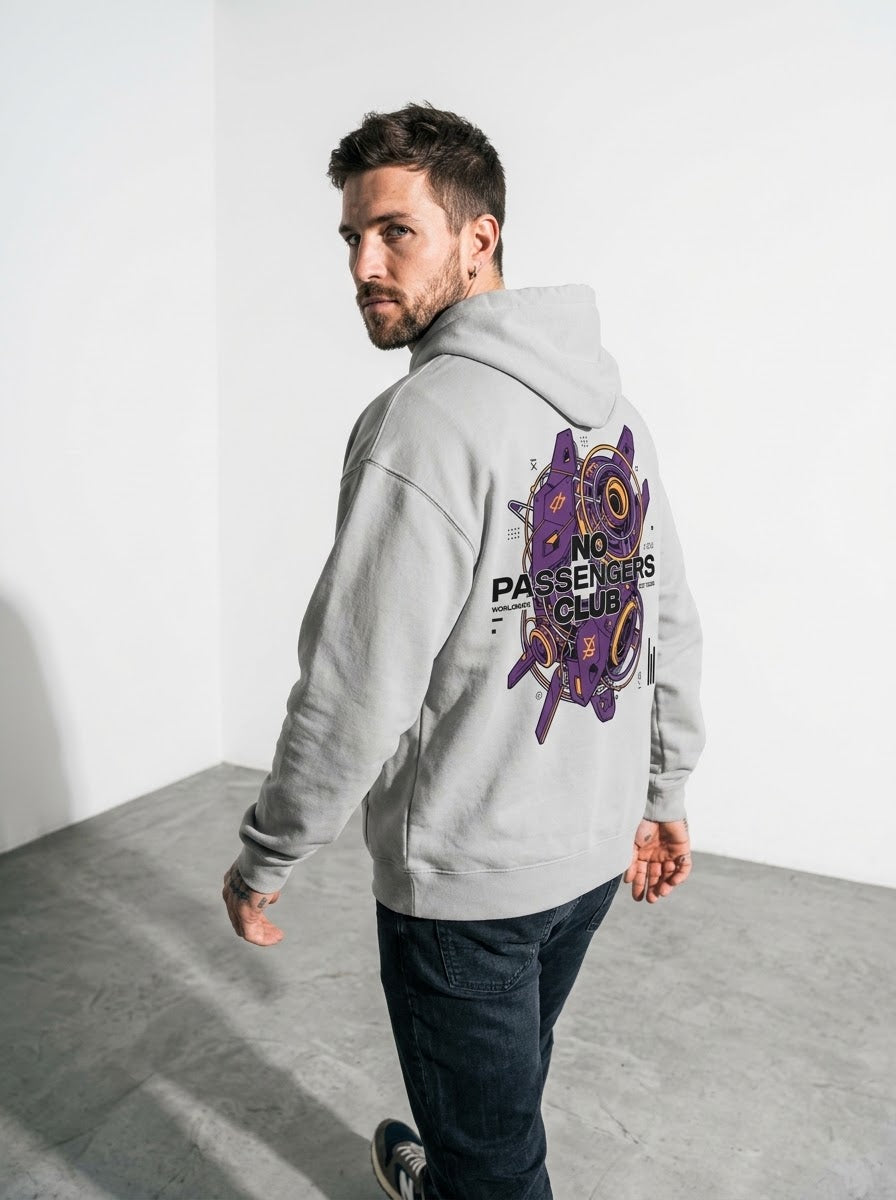 CYBER NPC Relaxed Grey Hoodie