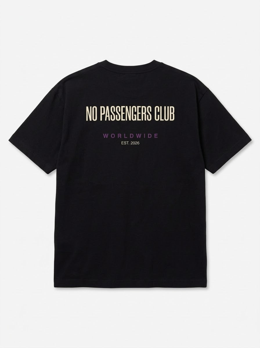 BASIC NO PASSENGERS Oversized Black T-shirt