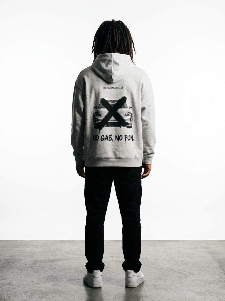 TAYCAN NO FUN™ Relaxed Grey Hoodie