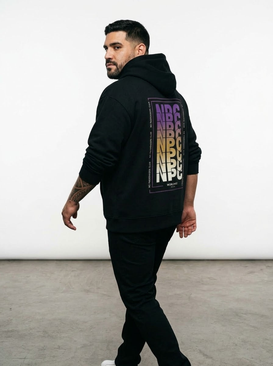 NPC FADE Relaxed Black Hoodie