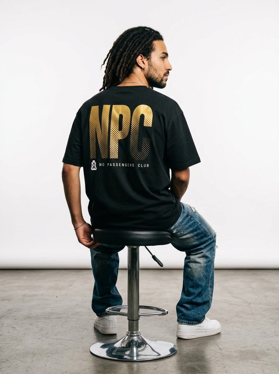 YELLOW GRADIENT Oversized Black T-shirt