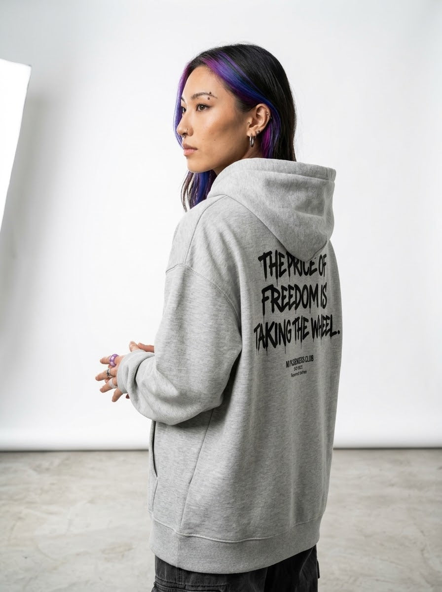PRICE OF FREEDOM Relaxed Grey Hoodie