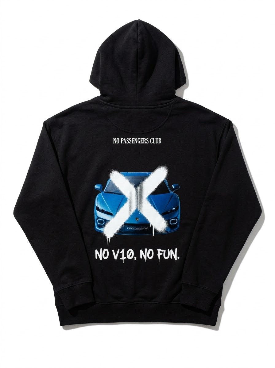 TEMERARIO NO FUN™ Relaxed Black Hoodie