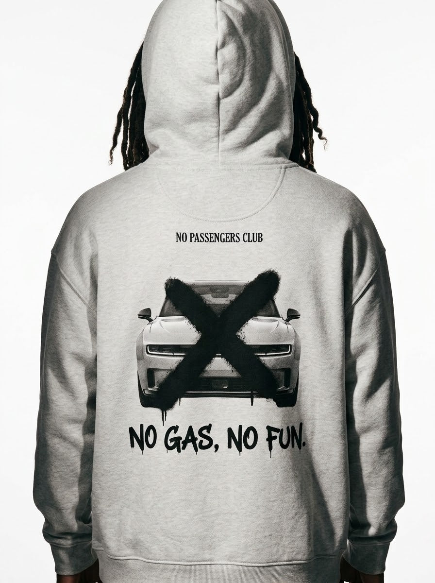 EV CHARGER NO FUN™ Relaxed Grey Hoodie