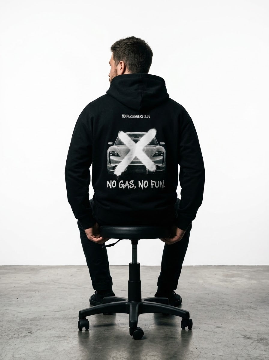 TAYCAN NO FUN™ Relaxed Black Hoodie
