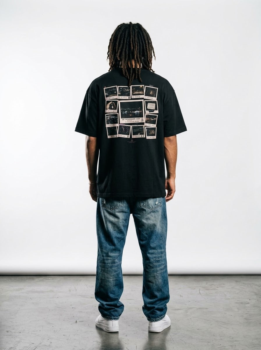 EVIDENCES PHOTOS Oversized Black T-shirt