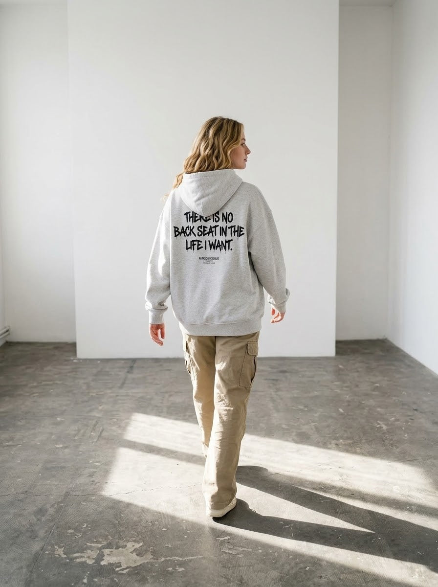 NO BACK SEAT Relaxed Grey Hoodie