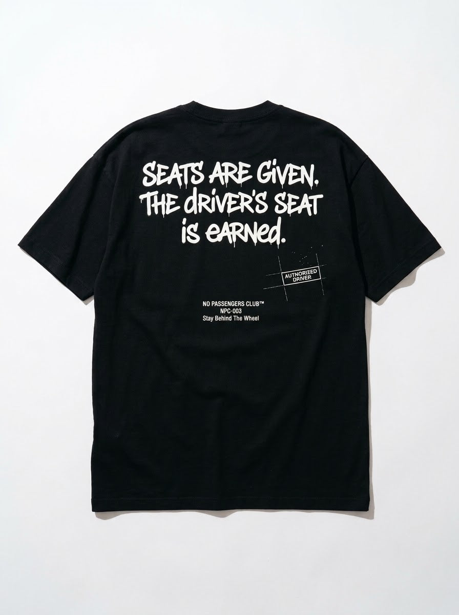 SEATS ARE GIVEN Oversized Black T-shirt