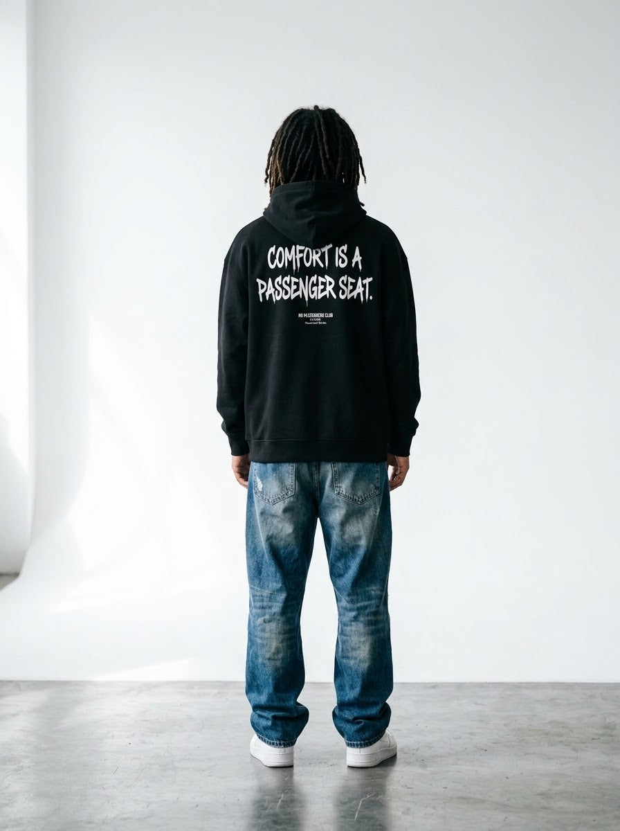 PASSENGER SEAT Relaxed Black Hoodie