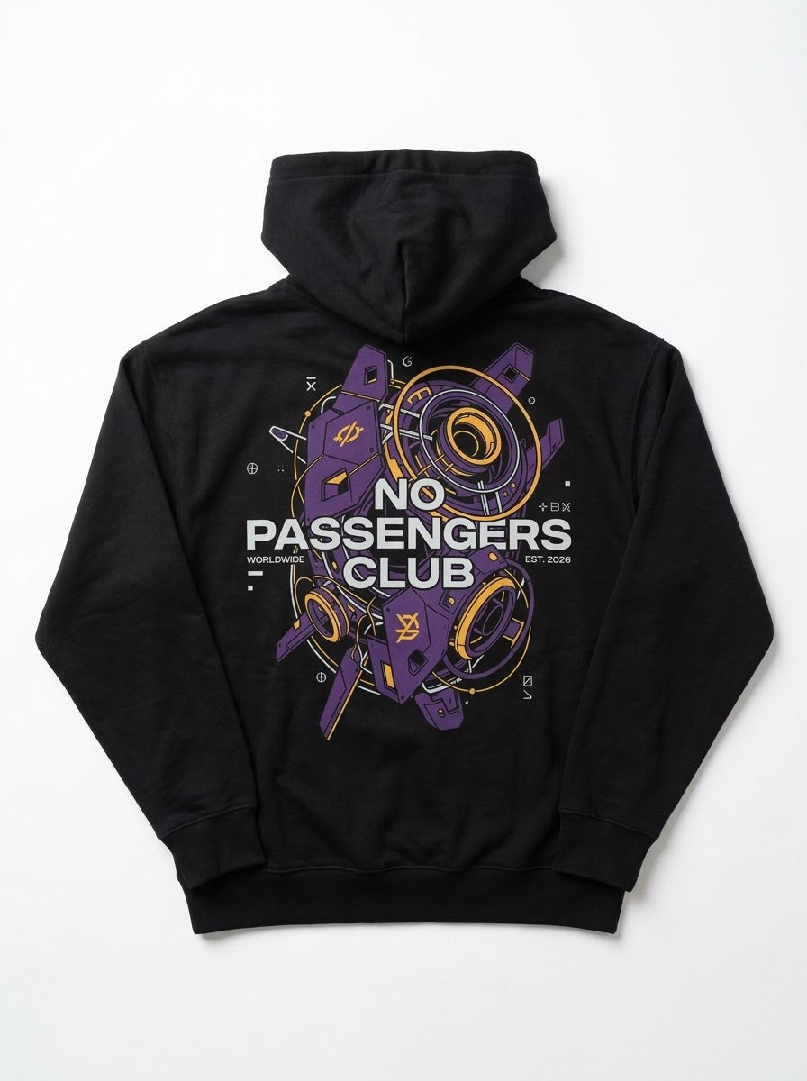 CYBER NPC Relaxed Black Hoodie