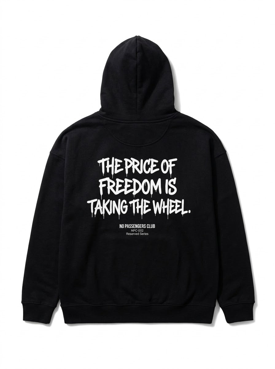 PRICE OF FREEDOM Relaxed Black Hoodie