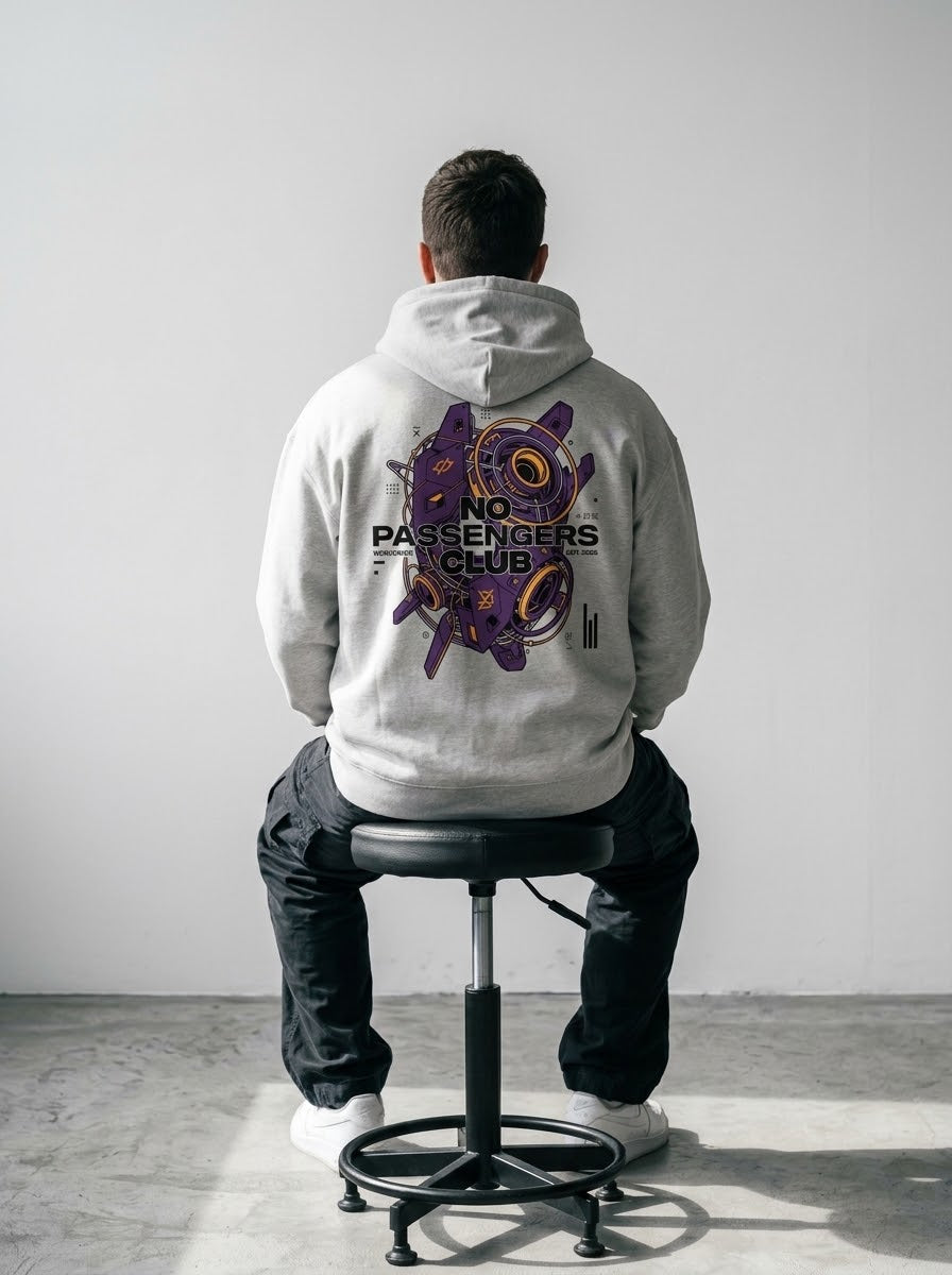 CYBER NPC Relaxed Grey Hoodie