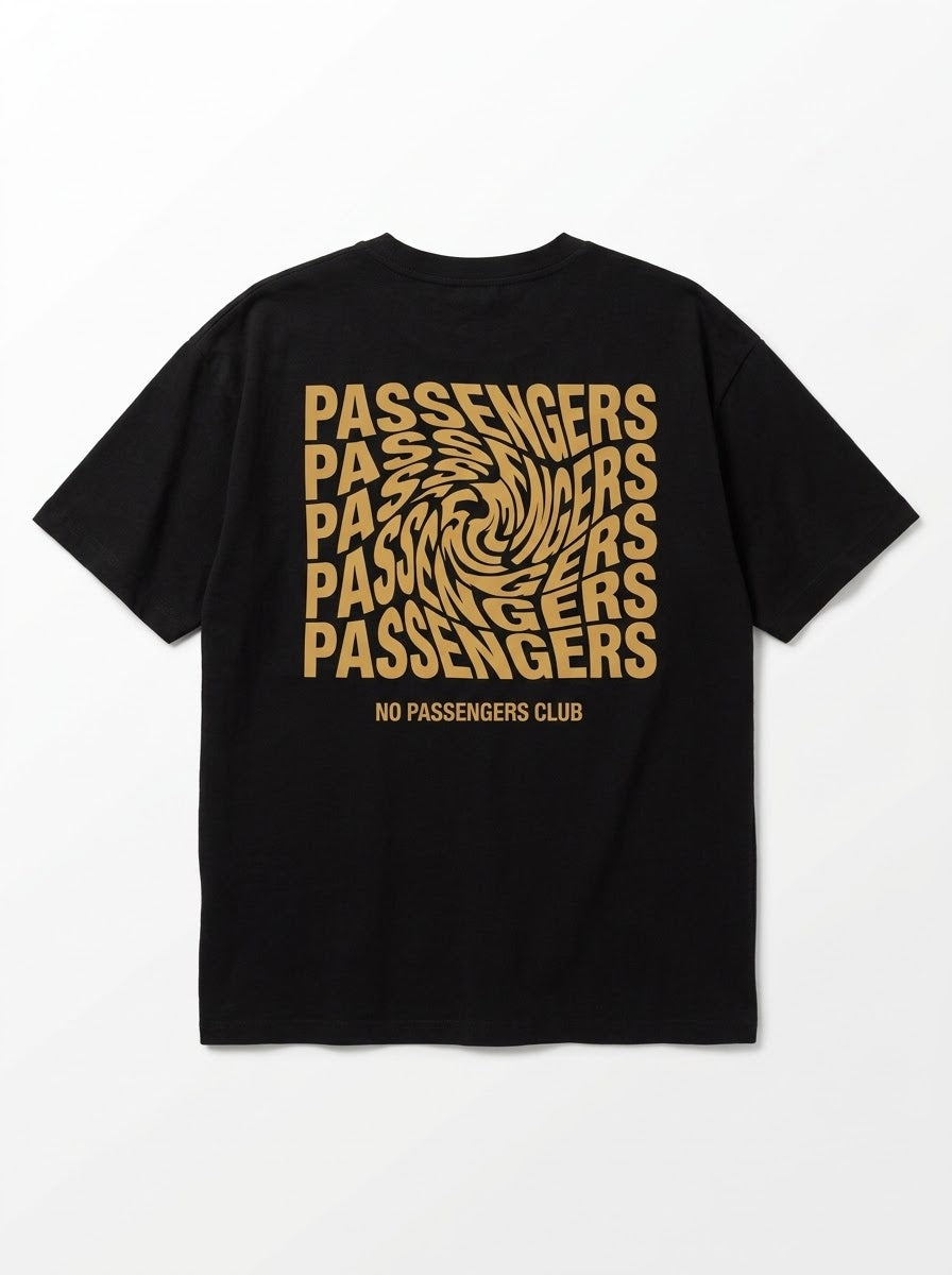GOLDEN BLURRY Oversized Black T-shirt