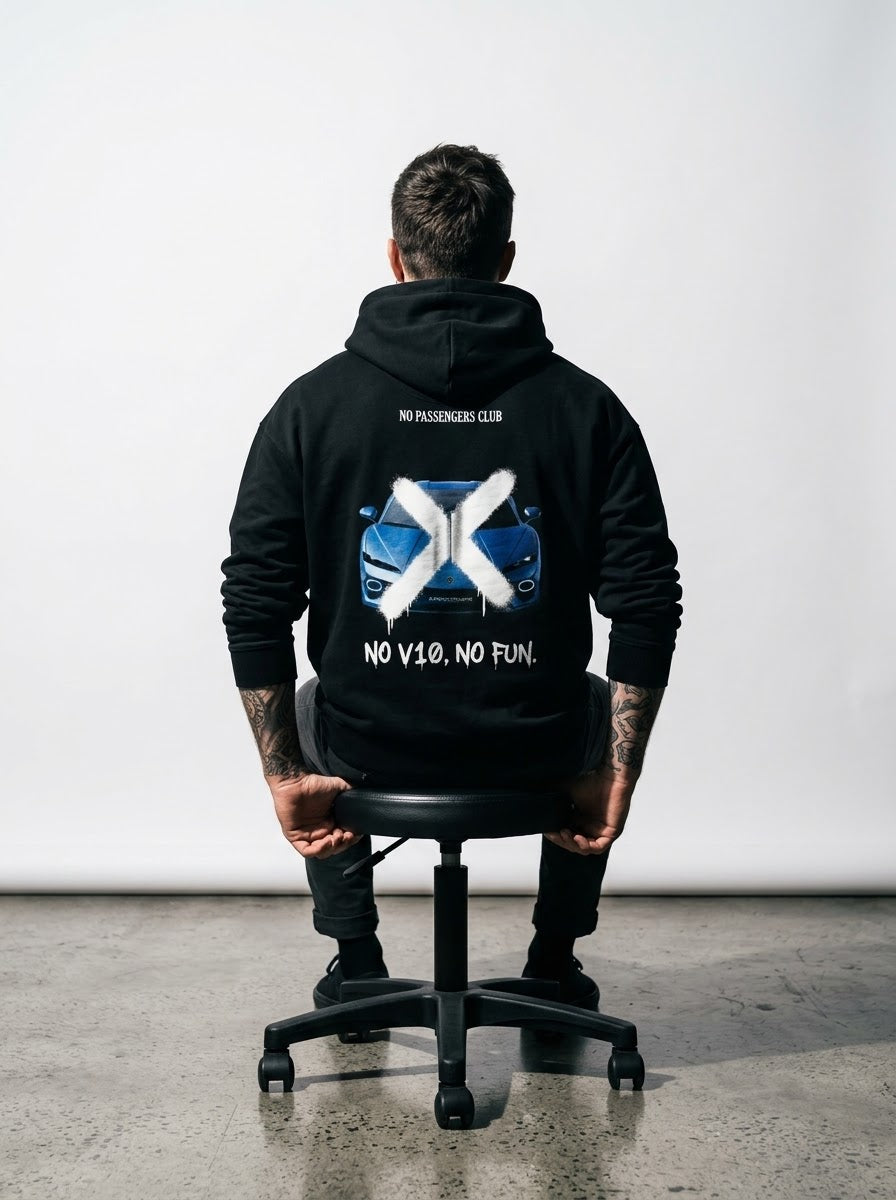 TEMERARIO NO FUN™ Relaxed Black Hoodie