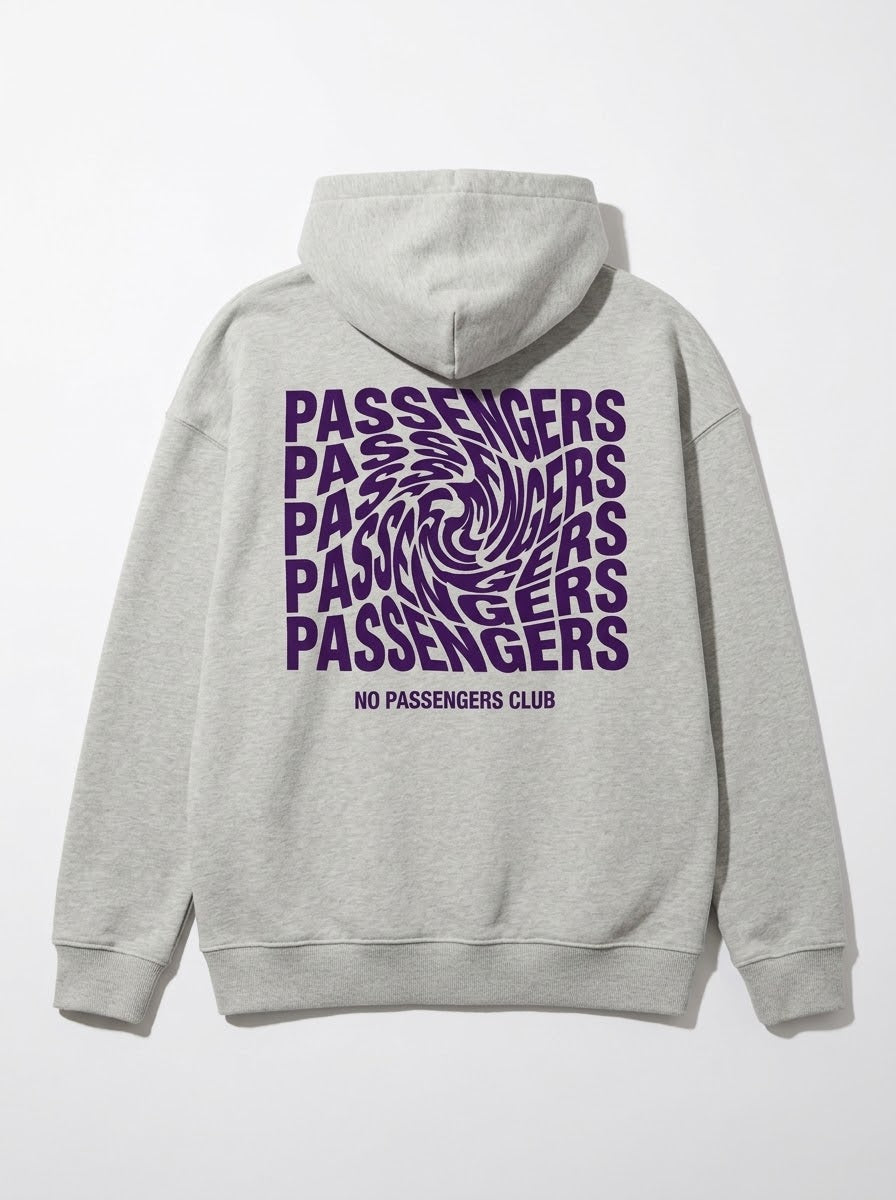 PURPLE BLURRY Relaxed Grey Hoodie
