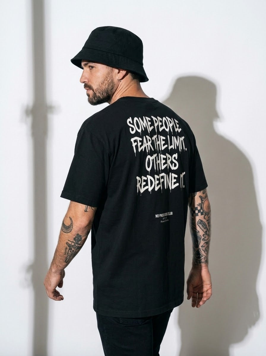 FEAR THE LIMIT Oversized Black T-shirt