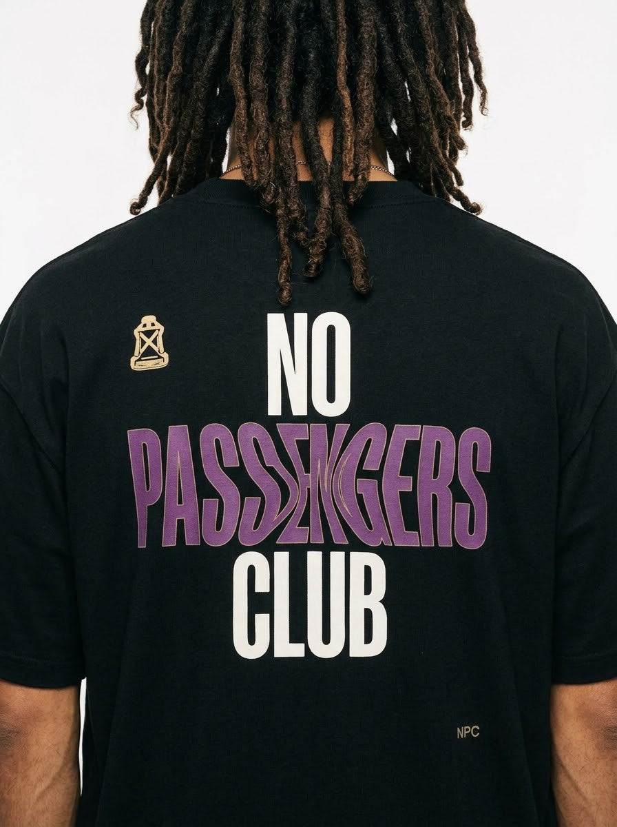 VOID NO PASSENGERS Oversized Black T-shirt
