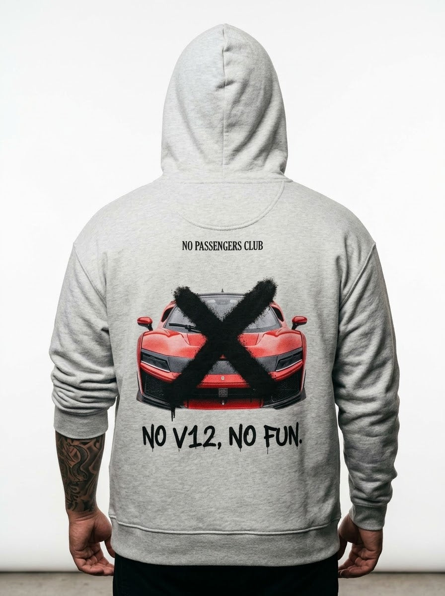 F80 NO FUN™ Relaxed Grey Hoodie