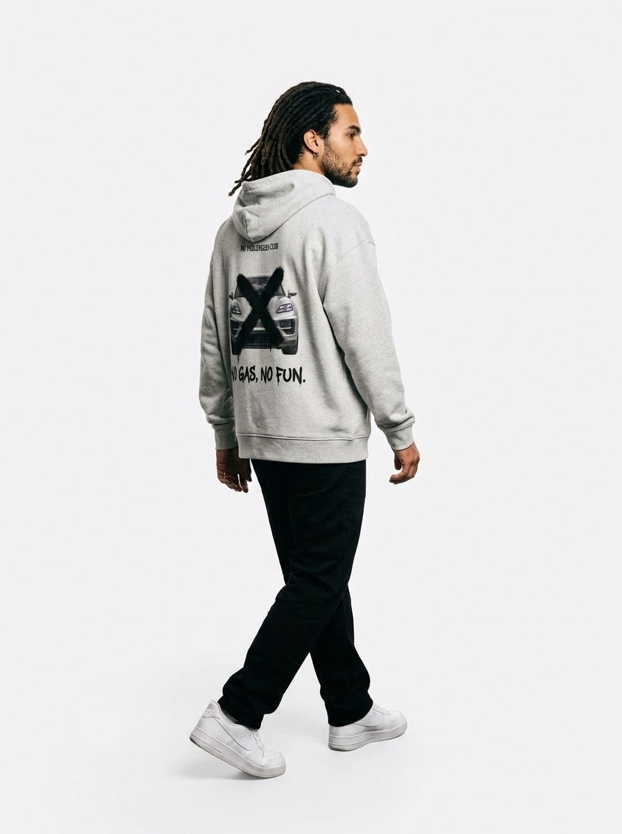 EV MACAN NO FUN™ Relaxed Grey Hoodie