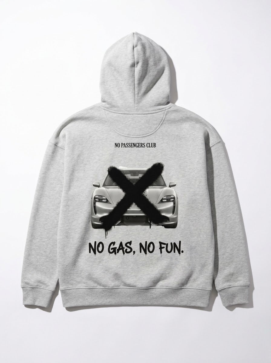 TAYCAN NO FUN™ Relaxed Grey Hoodie