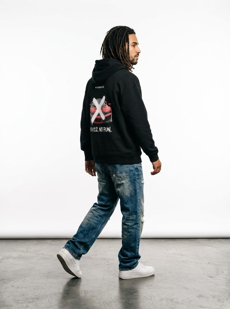 F80 NO FUN™ Relaxed Black Hoodie
