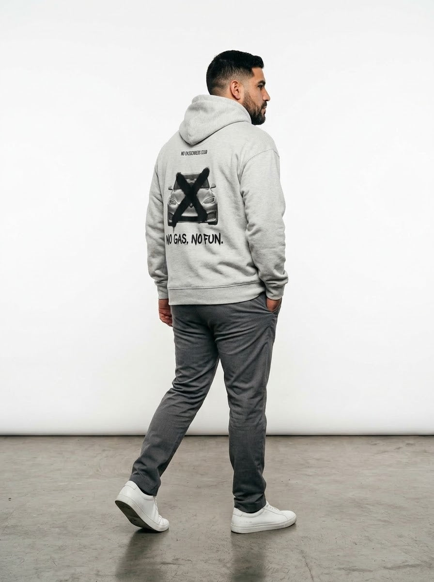 MODEL S NO FUN™ Relaxed Grey Hoodie