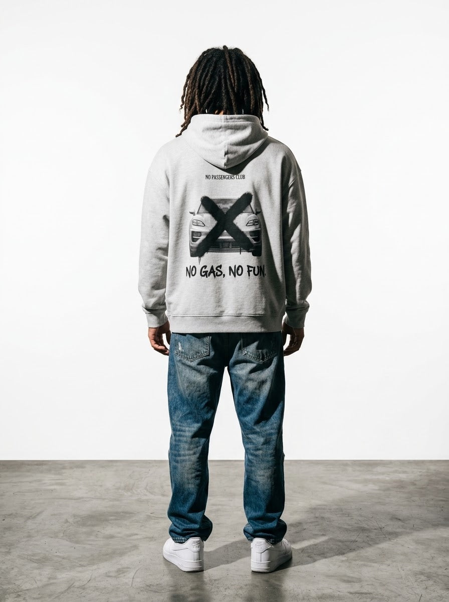 EV MACAN NO FUN™ Relaxed Grey Hoodie