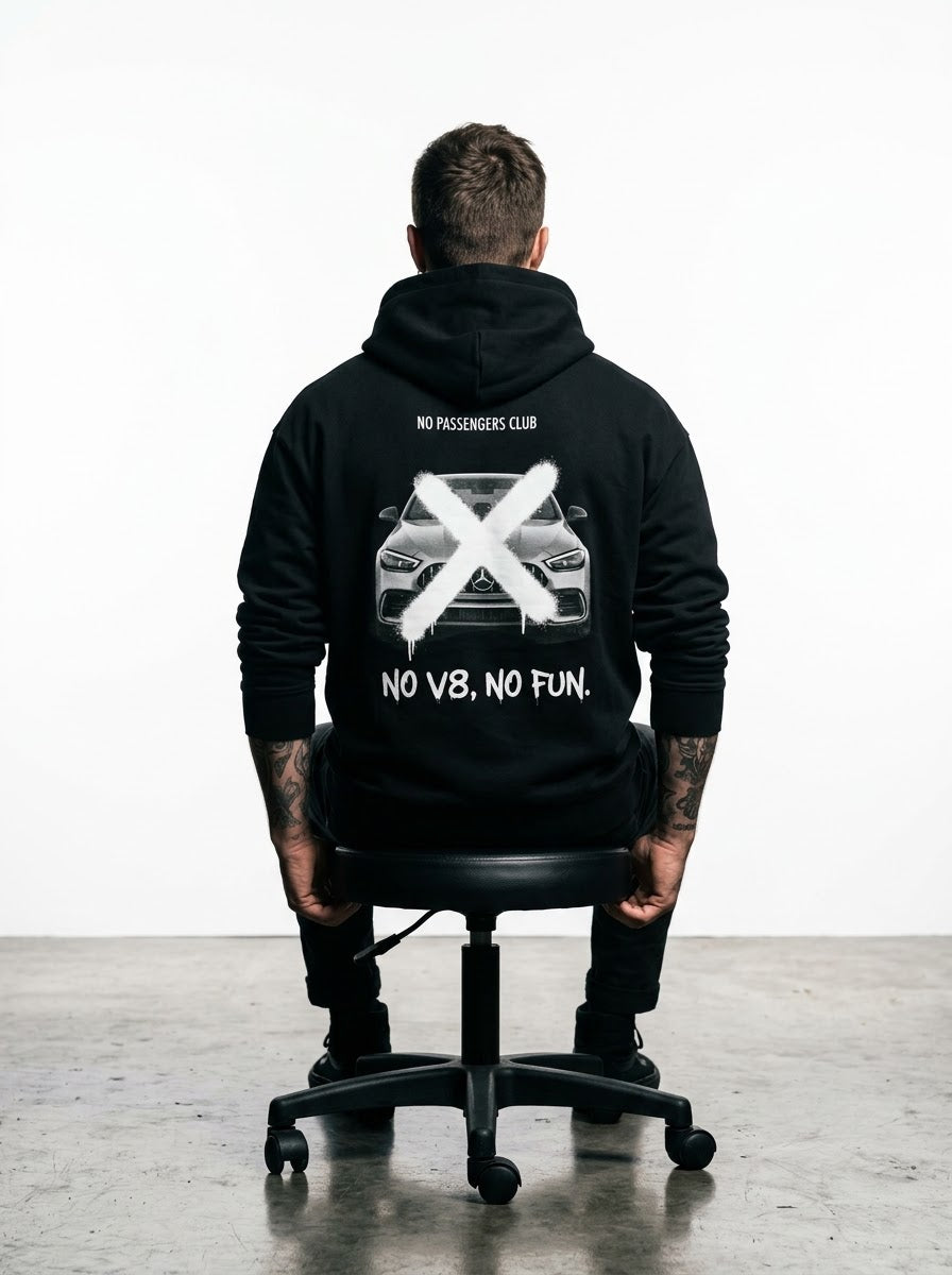 C63 2.0 NO FUN™ Relaxed Black Hoodie